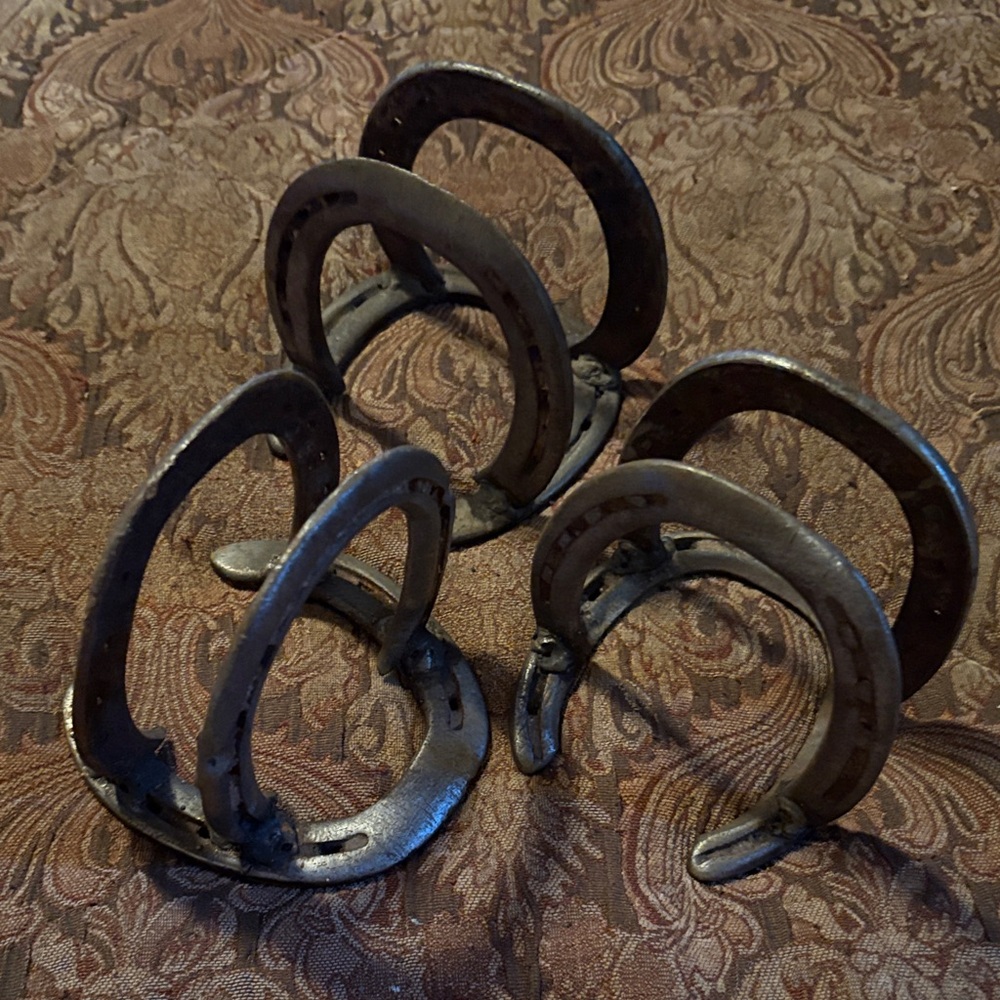 Rustic Horseshoe Bookends